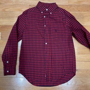 Ralph Lauren Red and Black Check Button-Down Shirt